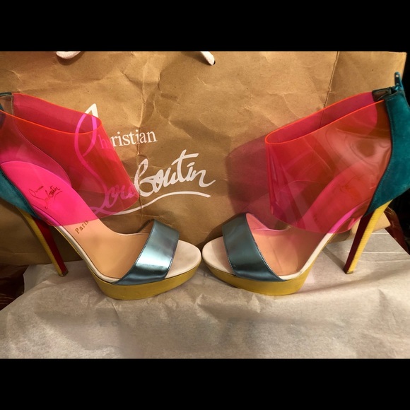 Christian Louboutin Multicolored Sandals Size 38 - Picture 2 of 8